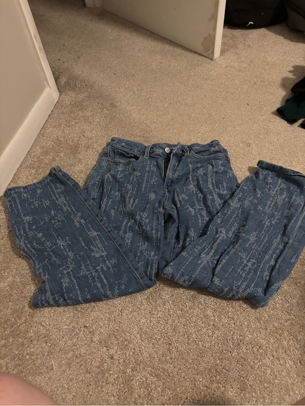 Women’s Blue Patterned Jeans